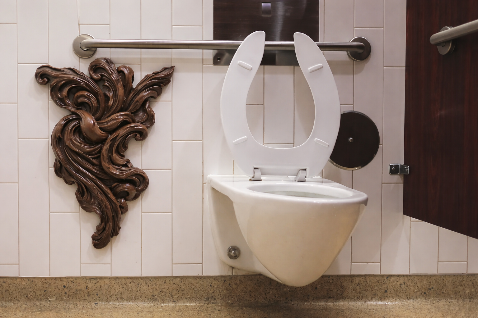 Abstract restroom installation